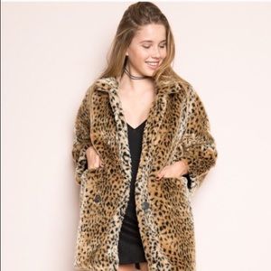 BRANDY MELVILLE CHEETAH FUR JACKET
